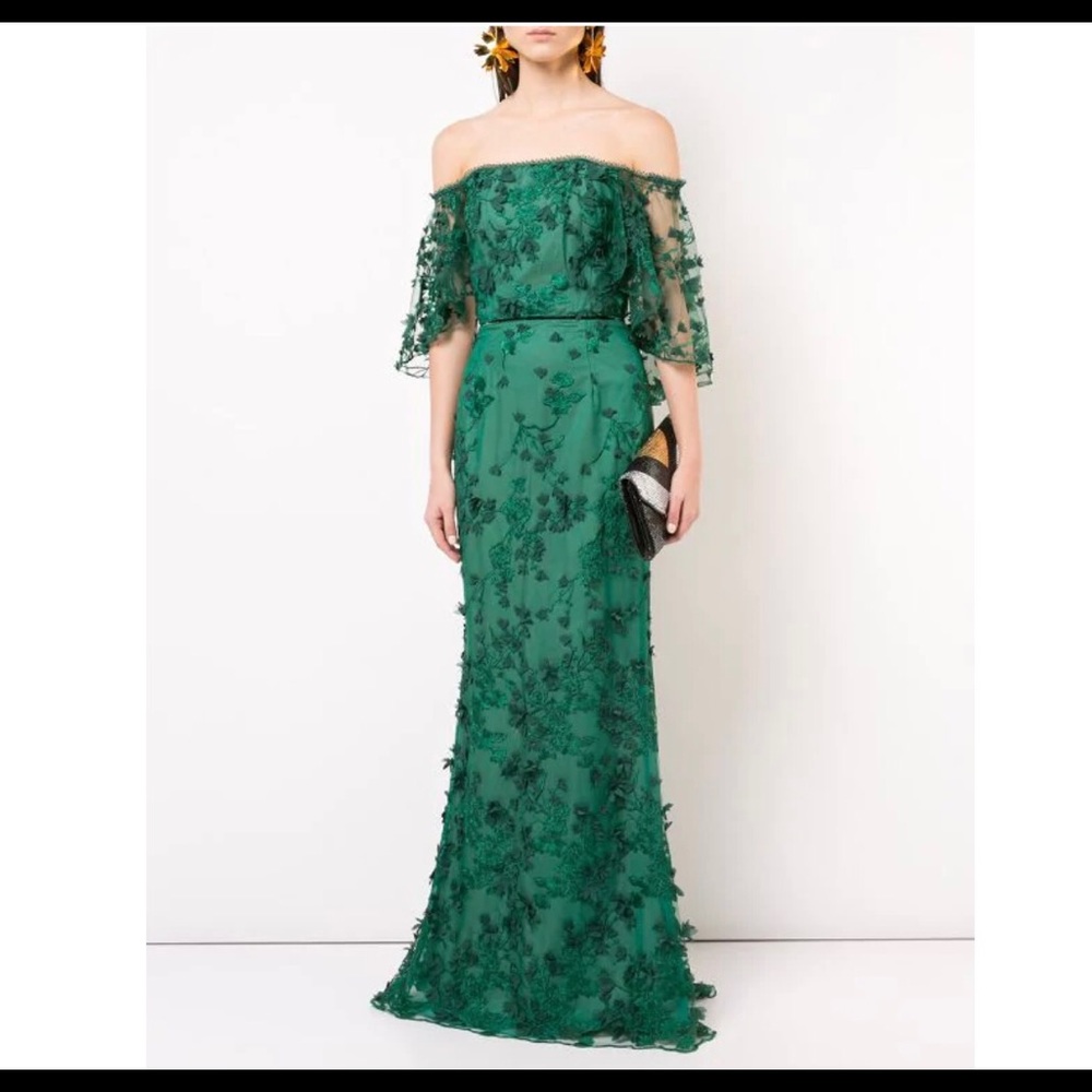 Marchese Off the Shoulder Floral Dress